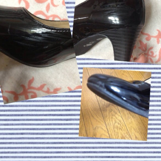 エナメルプレーンパンプス＊黒 レディースの靴/シューズ(ハイヒール/パンプス)の商品写真
