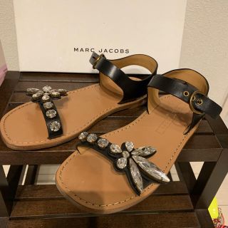 マークジェイコブス(MARC JACOBS)のマークジェイコブス  ビジューフラットサンダル 25センチ(サンダル)