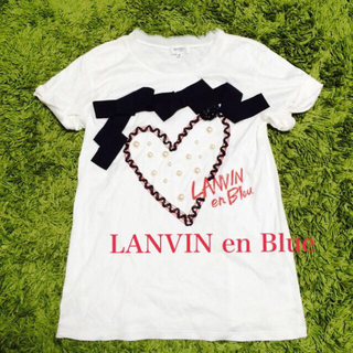 ランバンオンブルー(LANVIN en Bleu)の♡リボンパールTシャツ♡(Tシャツ(半袖/袖なし))
