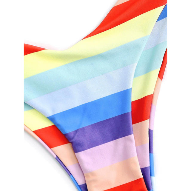 Rainbow Cut Out Bandeau Bikini Set (L) レディースの水着/浴衣(水着)の商品写真