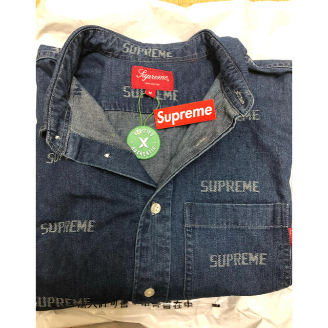 supreme Loge Denim Shirt Blue