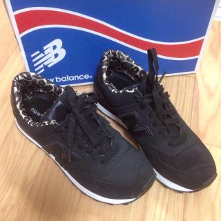 ニューバランス(New Balance)の美品♡ニューバランス黒レオパード574(スニーカー)