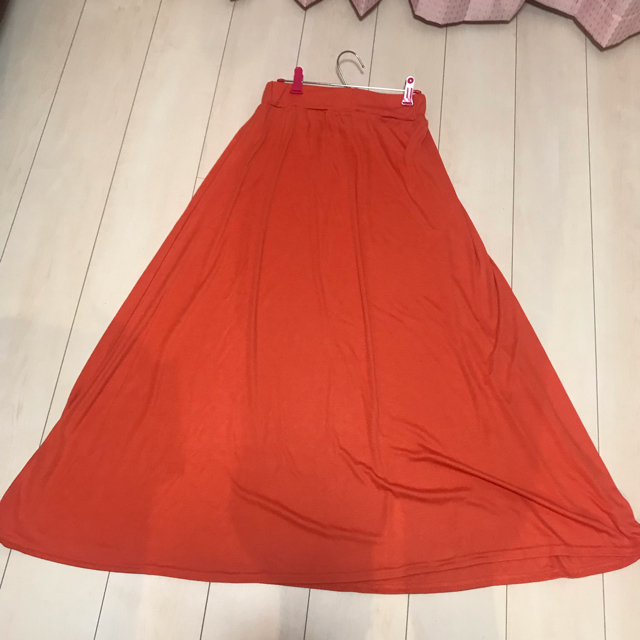 マシキ丈スムーススカート オレンジ お値下げ レディースのスカート(ロングスカート)の商品写真