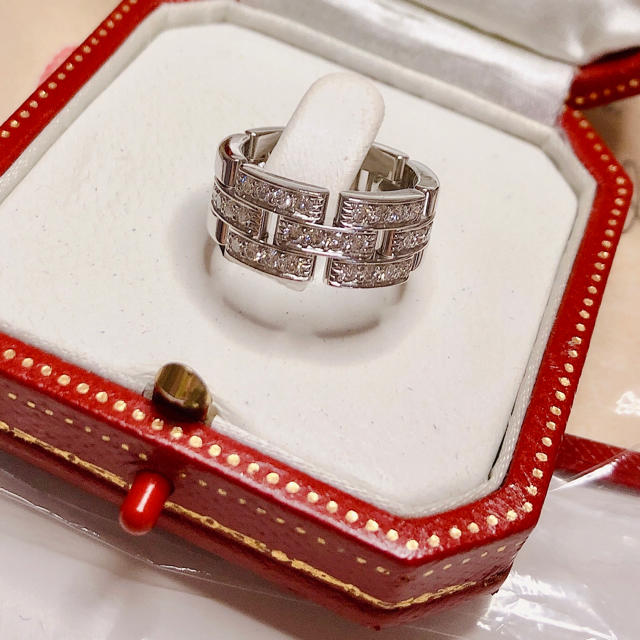 Cartier(カルティエ)のカルティエ マイヨンパンテール 3ロウ ダイヤモンドリング WG /49 レディースのアクセサリー(リング(指輪))の商品写真