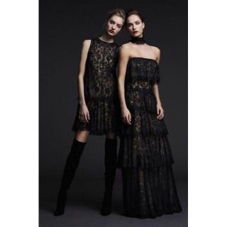 タダシショウジ(TADASHI SHOJI)の新品 4 タダシショージ ワンピース ドレス ブラック/ベージュ(ひざ丈ワンピース)