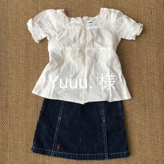 ラルフローレン(Ralph Lauren)のラルフローレン デニム スカート レース ブラウス 100 女の子 セット(スカート)