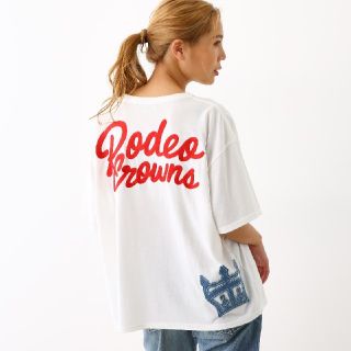 ロデオクラウンズワイドボウル(RODEO CROWNS WIDE BOWL)の今期完売✩RODEO CROWNS✩RCWB✩デニムパッチTシャツ(Tシャツ(半袖/袖なし))