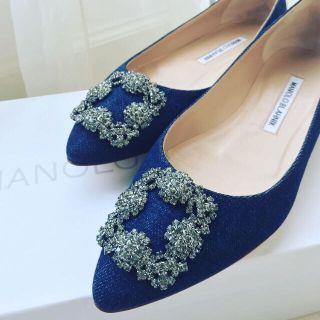 マノロブラニク(MANOLO BLAHNIK)のマノロブラニク  ハンギシ 38.5 ロンハーマン ドゥロワー ブラミンク (バレエシューズ)