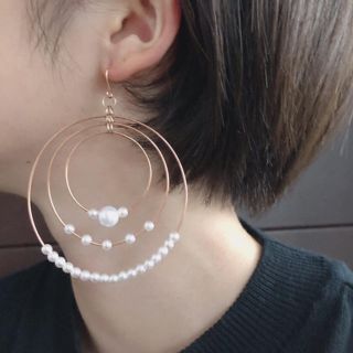 ゆらゆら三連フープピアス/イヤリング (ピアス)