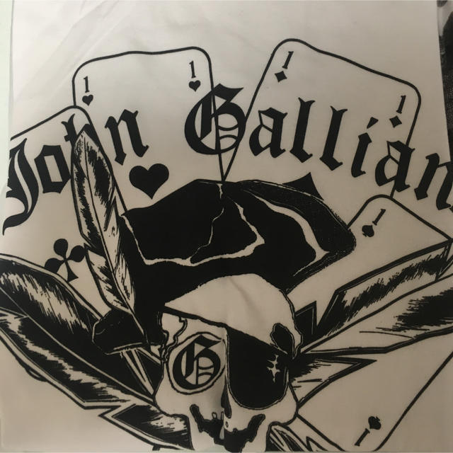 JOHN GALLIANO ジョンガリアーノ 半袖Ｔシャツ Vネック ブランドロゴ 5NMD055026 コットン ホワイト サイズM 美品  48824