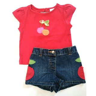 ジンボリー(GYMBOREE)の上下セット☆GYMBOREE Ｔシャツ＆ショートパンツセット 12-18Ｍ(Ｔシャツ)