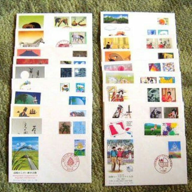 使用済み切手：記念、特殊切手初日カバー105種