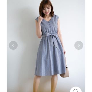 プロポーションボディドレッシング(PROPORTION BODY DRESSING)の美品★プロポーション★ストライプシャツワンピース(ひざ丈ワンピース)