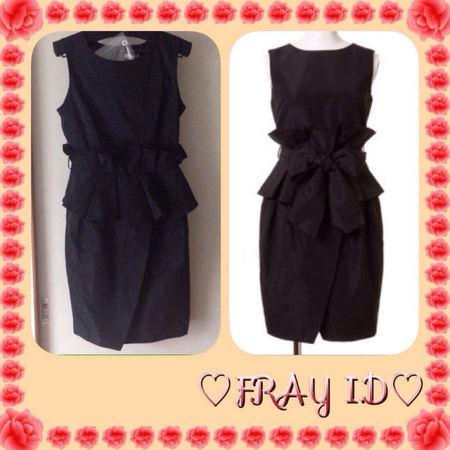 FRAY I.D(フレイアイディー)のみーな様専用♡ペプラムリボンワンピBK レディースのワンピース(ミニワンピース)の商品写真