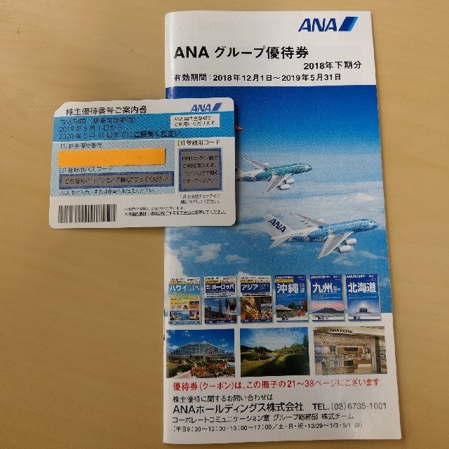 ANA(全日本空輸)(エーエヌエー(ゼンニッポンクウユ))の【最新】ANA株主優待券　1枚
 チケットの優待券/割引券(その他)の商品写真