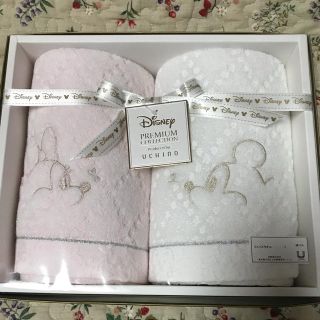 ディズニー(Disney)のミッキーミニーフェイスタオル２枚セット(タオル)