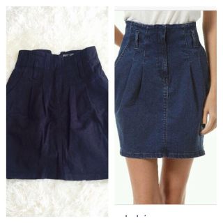 マウジー(moussy)のmoussy ハイタックデニムスカート(ミニスカート)