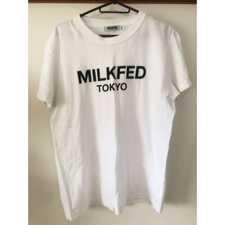 ミルクフェド(MILKFED.)の値下げしました。Tシャツmilk fed ミルクフェド シンプルロゴ白Ｔ(Tシャツ(半袖/袖なし))