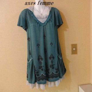 アクシーズファム(axes femme)のaxes femmeアクシーズファム♡パーカー付きシフォンワンピース(ミニワンピース)