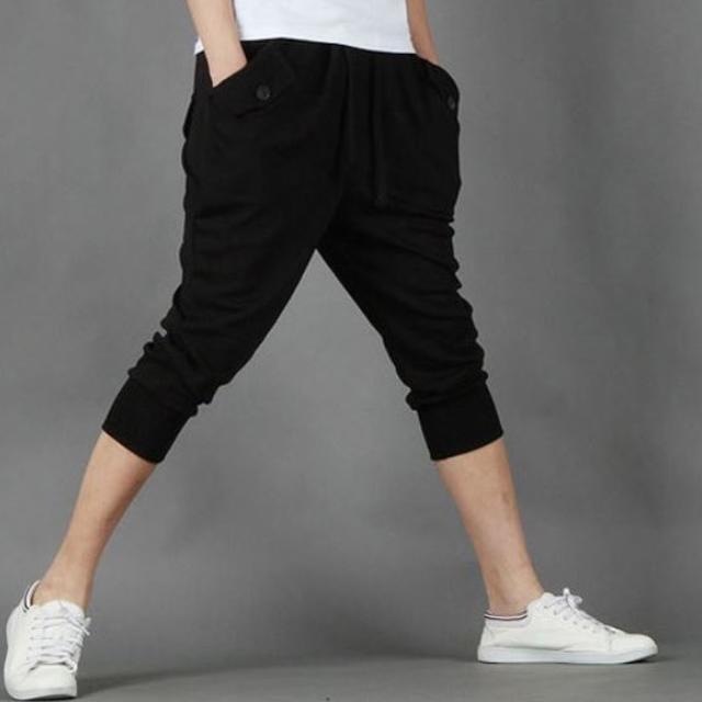 七分丈 ジョガーパンツ ブラック  L スウェット 黒色 メンズのパンツ(サルエルパンツ)の商品写真