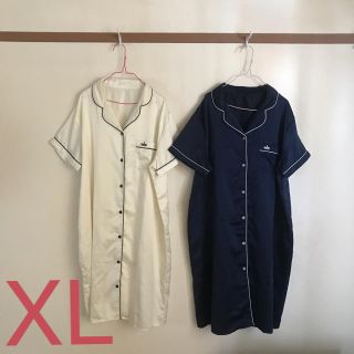 ジーユー(GU)のサテンパジャマワンピース ／ XLサイズ ／ LL サイズ ／ 2点セット(パジャマ)