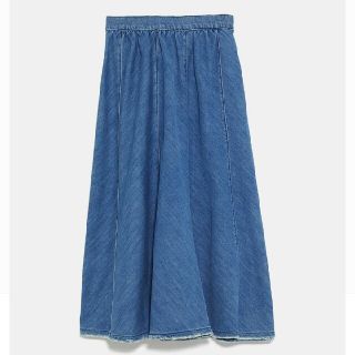 ザラ(ZARA)の新品 ZARA デニムスカート Lサイズ(ロングスカート)