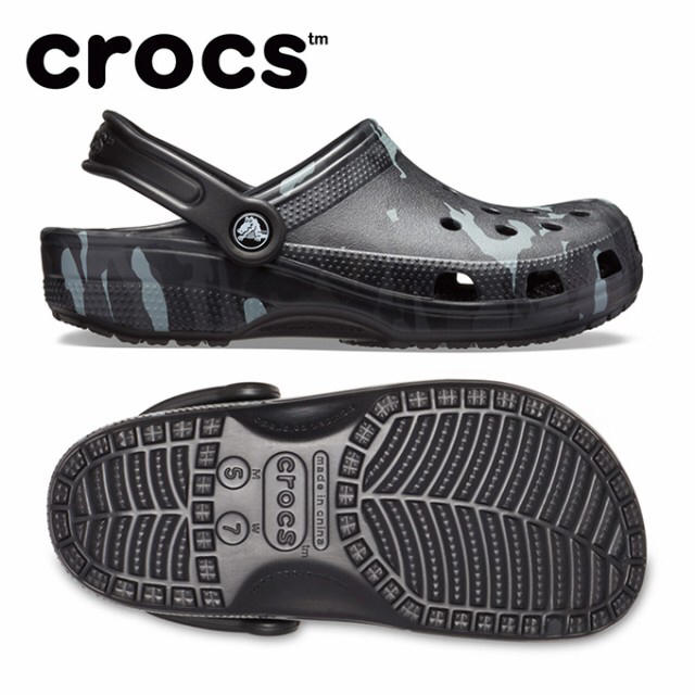 crocs(クロックス)のクロックス 28cm グレー ブラック グラフィック クラシック シーズナル メンズの靴/シューズ(サンダル)の商品写真