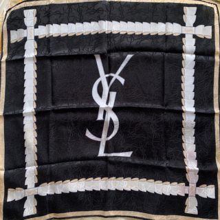 サンローラン(Saint Laurent)の未使用 YSL イヴ・サンローラン シルク混 大判ハンカチ リボン(ハンカチ)