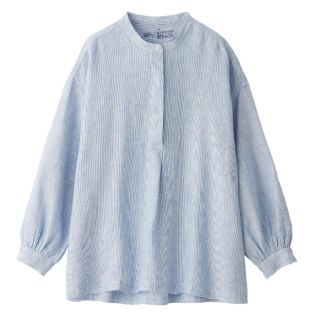 ムジルシリョウヒン(MUJI (無印良品))の★今期新品 定価4990円 無印良品 オーガニックリネン 洗いざらしチュニック(シャツ/ブラウス(長袖/七分))