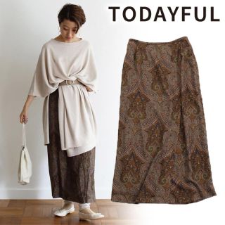 トゥデイフル(TODAYFUL)のペイズリー柄ラップスカート(ロングスカート)