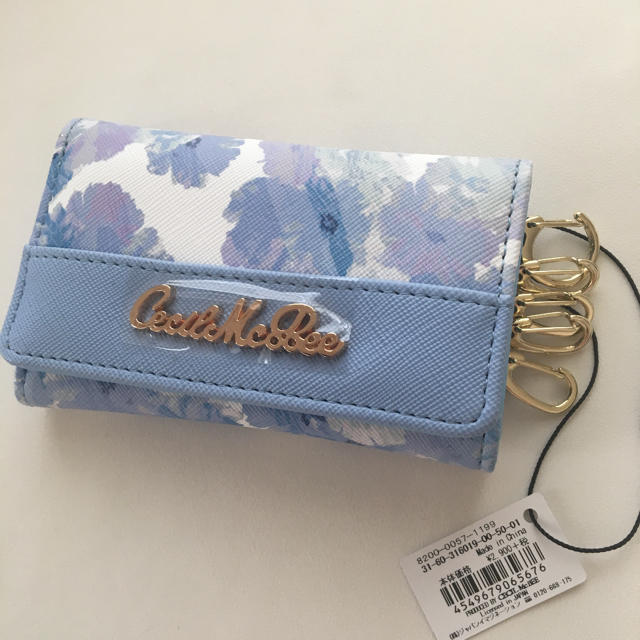 CECIL McBEE(セシルマクビー)の新品 セシルマクビー 花柄 キーケース ブルー レディースのファッション小物(キーケース)の商品写真