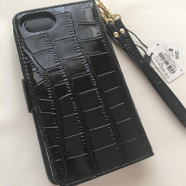 CECIL McBEE(セシルマクビー)の新品 セシルマクビー クロコ型 iPhoneケース ブラック 黒 スマホ/家電/カメラのスマホアクセサリー(iPhoneケース)の商品写真