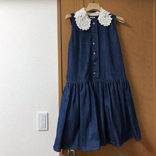 ミュウミュウ(miumiu)のオレンジペコちゃんさま専用 デニムワンピ(ひざ丈ワンピース)