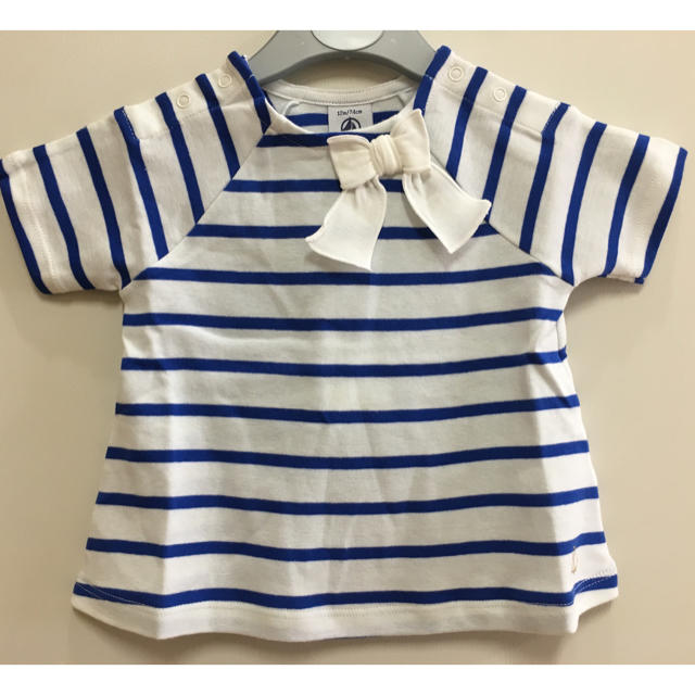 PETIT BATEAU(プチバトー)の【SALE】2018SS プチバトー  ブルーマリニエール半袖カットソー 12m キッズ/ベビー/マタニティのベビー服(~85cm)(Ｔシャツ)の商品写真