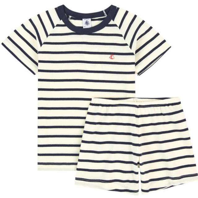 PETIT BATEAU(プチバトー)の【新品】2019SS プチバトー マリニエール 半袖パジャマ 5ans キッズ/ベビー/マタニティのキッズ服男の子用(90cm~)(パジャマ)の商品写真