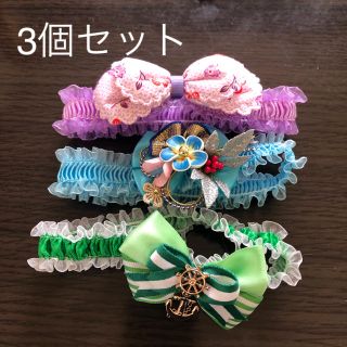 ペット首飾り M 直径8cm～　ゴム製　3個セット　小型犬用(リード/首輪)