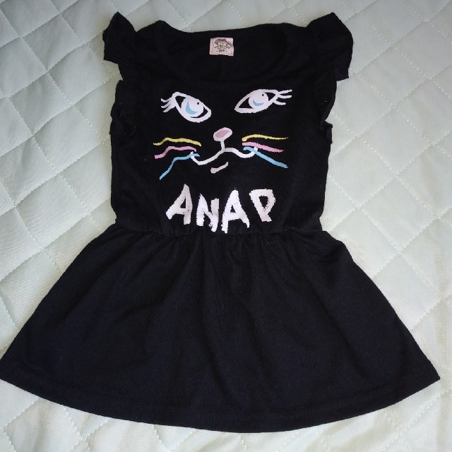 ANAP Kids(アナップキッズ)のANAPkids(☆∀☆)80　ネコ　ワンピース キッズ/ベビー/マタニティのベビー服(~85cm)(ワンピース)の商品写真