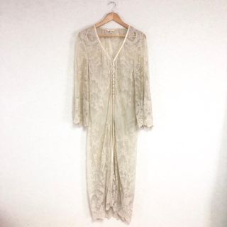 マウジー(moussy)の【美品】moussy レース ロングガウン カーディガン(カーディガン)