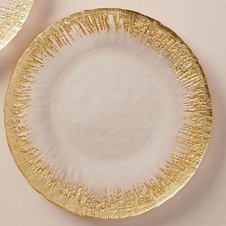 アンソロポロジー(Anthropologie)のアンソロポロジー ディナープレート ゴールド ガラス トルコ製(食器)