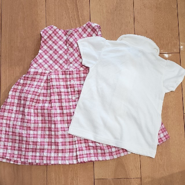 bebe ピンクチェックワンピースシャツ  キッズ/ベビー/マタニティのキッズ服女の子用(90cm~)(ワンピース)の商品写真