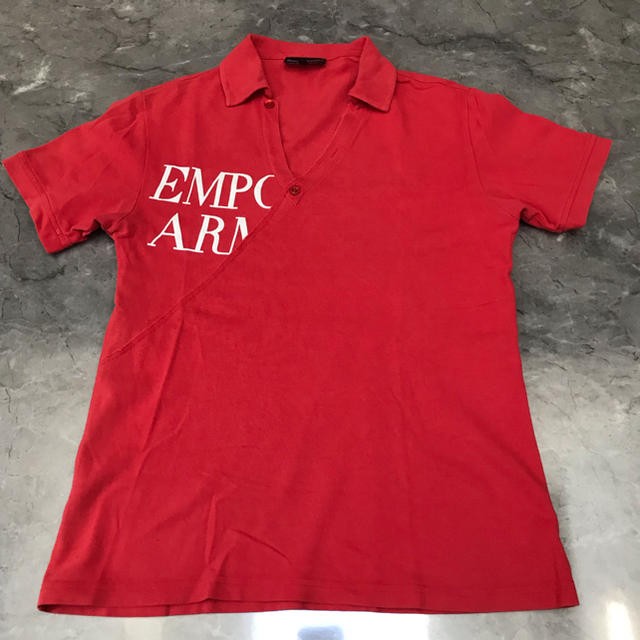 Emporio Armani(エンポリオアルマーニ)のエンポリオアルマーニ 赤 ポロシャツ S メンズのトップス(ポロシャツ)の商品写真