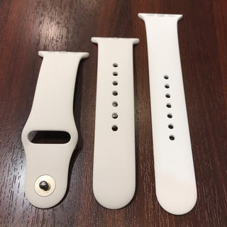アップルウォッチ(Apple Watch)の(純正品) Apple Watch 38mm ラバーバンド ホワイト(ラバーベルト)
