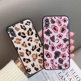 大人気！ iPhoneケース レオパード柄 樹脂加工 キラキラ ヒョウ柄(iPhoneケース)