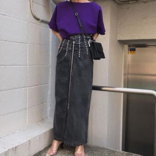 アメリヴィンテージ(Ameri VINTAGE)のAMERI STUDS LINE DENIM SKIRT アメリヴィンテージ(ロングスカート)