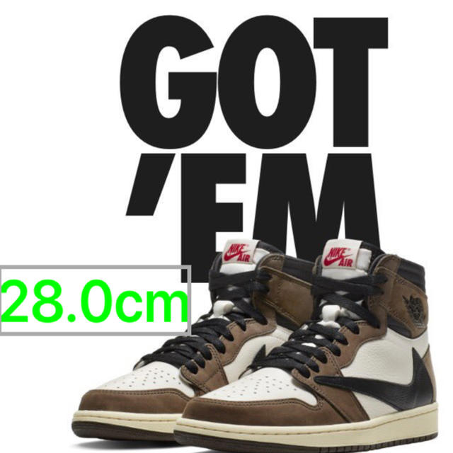 nike AIR JORDAN 1 travis scott 28cm US10