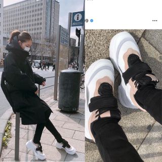 ザラ(ZARA)の美香さん着用★ZARA 面ファスナー付きストラップスニーカー 36(スニーカー)