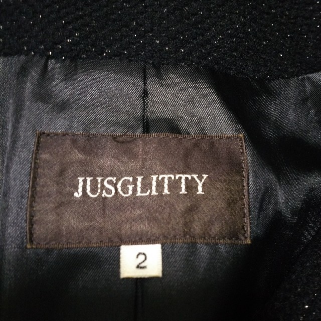 JUSGLITTY(ジャスグリッティー)の美品、ラメ生地❗JUSGLITTY(ジャスグリッティー)のロングコート レディースのジャケット/アウター(スプリングコート)の商品写真