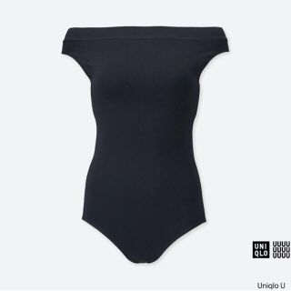 ユニクロ(UNIQLO)のUNIQLO U シームレススイムワンピース  ブラック L(水着)