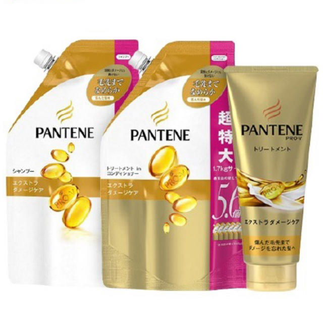 PANTENE(パンテーン)のパンテーン 超特大詰替ペアセット+特大サイズトリートメント(1セット) コスメ/美容のヘアケア/スタイリング(シャンプー)の商品写真