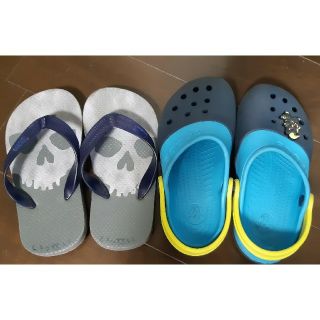 クロックス(crocs)のmegmimmさま専用　　子供クロックスサンダル19センチ位(サンダル)